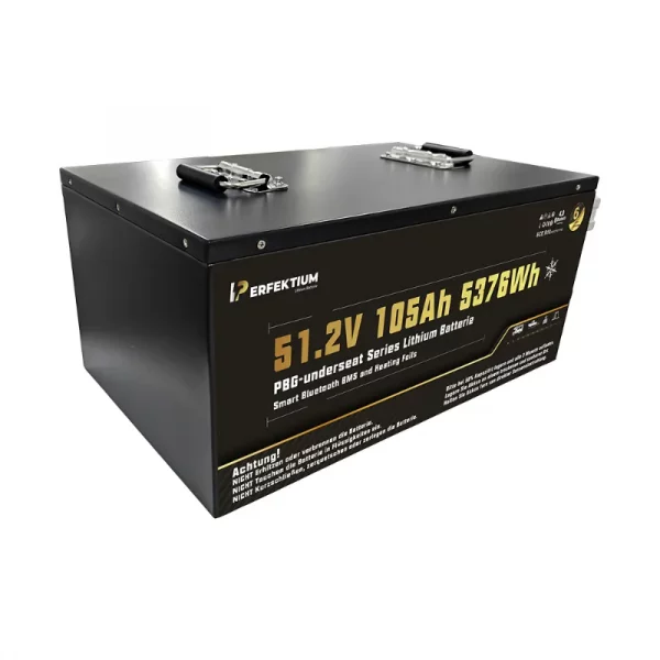 Perfektium PBG SERIES Lithium Batterie LiFePO4 51.2V 105Ah Smart BMS mit Bluetooth Golfwagen Batterie mit Heizung