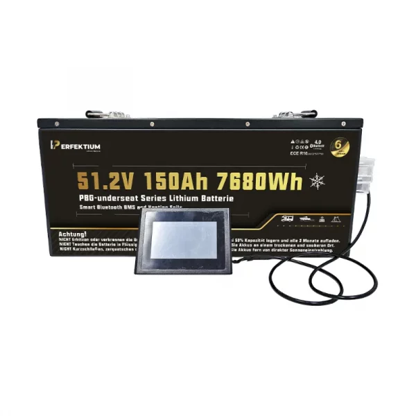 Perfektium PBG SERIES Lithium Batterie LiFePO4 51.2V 150Ah Smart BMS mit Bluetooth Golfwagen batterie mit Heizung