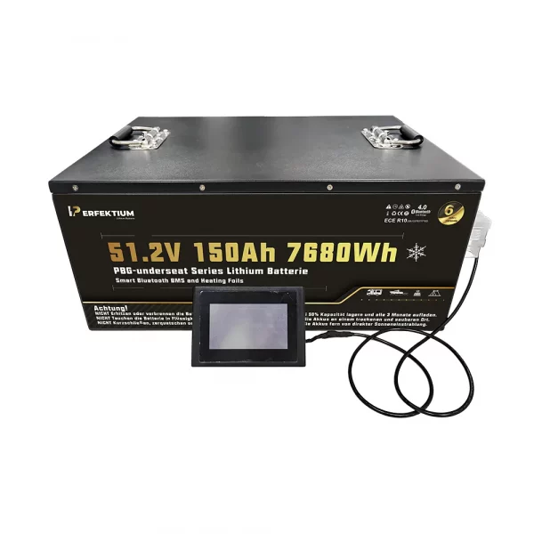 Perfektium PBG SERIES Lithium Batterie LiFePO4 51.2V 150Ah Smart BMS mit Bluetooth Golfwagen batterie mit Heizung