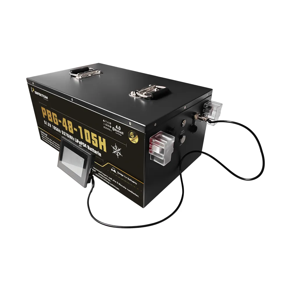 Perfektium PBG SERIES Lithium Batterie LiFePO4 51.2V 105Ah Smart BMS mit Bluetooth Golfwagen Batterie mit Heizung