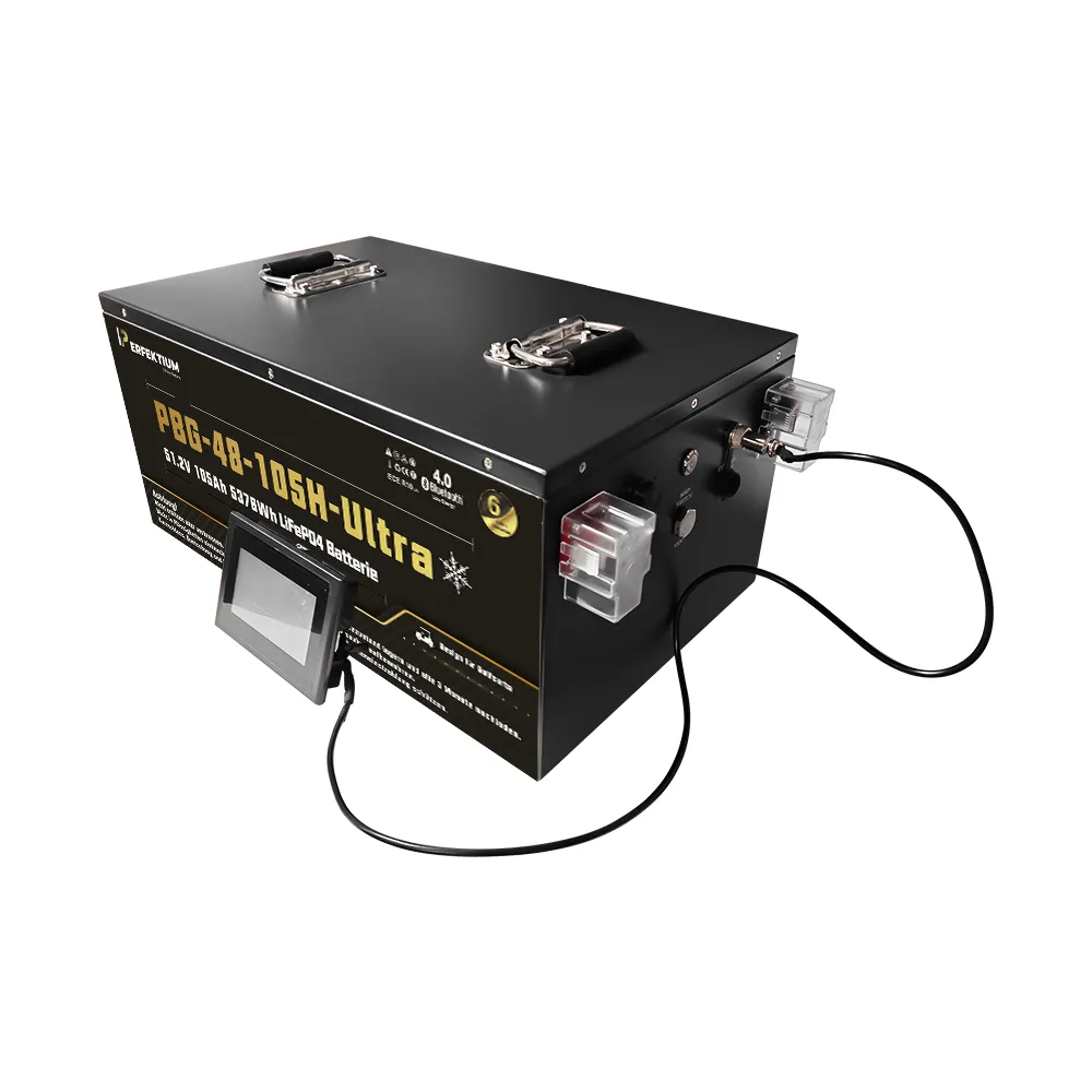 Perfektium PBG-Serie LiFePO4-Lithiumbatterie 51,2 V 105 Ah, Ultra-Smart-BMS mit Bluetooth, Golfwagenbatterie mit Heizung