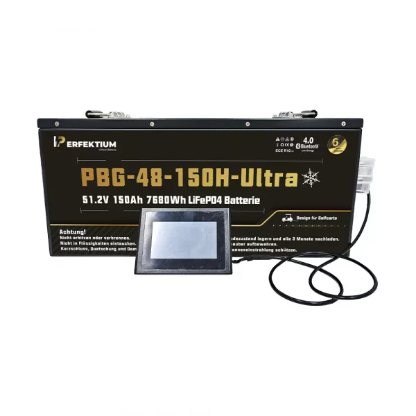 Perfektium PBG SERIES Lithium Batterie LiFePO4 51.2V 150Ah Ultra Smart BMS mit Bluetooth Golfwagen batterie mit Heizung
