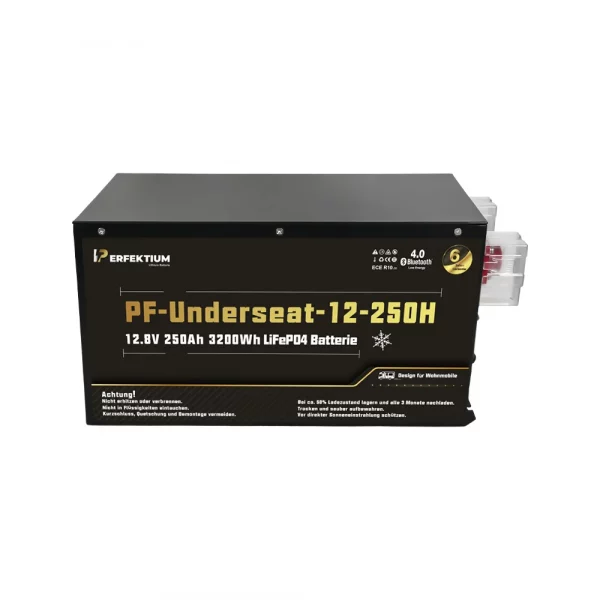 Perfektium PF SERIES Lithium Batterie LiFePO4 12.8V 250Ah Smart BMS mit Bluetooth Wohnmobil Untersitzbatterie mit Heizung