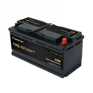 Perfektium PMS-Serie AGM Start-Stopp-Batterie 12 V 105Ah, entwickelt für moderne Fahrzeuge mit hoher Zyklenlebensdauer und wartungsfreiem Betrieb