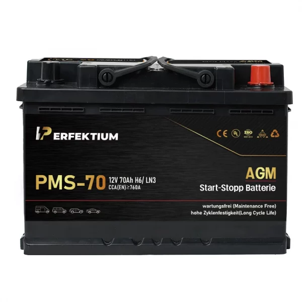 Perfektium PMS-Serie AGM Start-Stopp-Batterie 12 V 70Ah, entwickelt für moderne Fahrzeuge mit hoher Zyklenlebensdauer und wartungsfreiem Betrieb-3 Perfektium PMS-Serie AGM Start-Stopp-Batterie 12 V 70Ah, entwickelt für moderne Fahrzeuge mit hoher Zyklenlebensdauer und wartungsfreiem Betrieb-3