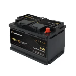 Perfektium PMS-Serie AGM Start-Stopp-Batterie 12 V 70Ah, entwickelt für moderne Fahrzeuge mit hoher Zyklenlebensdauer und wartungsfreiem Betrieb