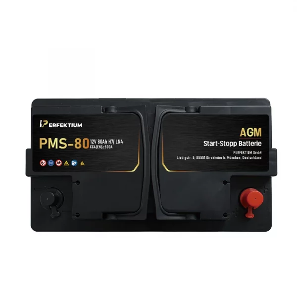 Perfektium PMS-Serie AGM Start-Stopp-Batterie 12 V 80Ah, entwickelt für moderne Fahrzeuge mit hoher Zyklenlebensdauer und wartungsfreiem Betrieb-2